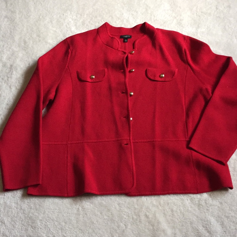Talbots Stand Collar Sweater Jacket - image 1